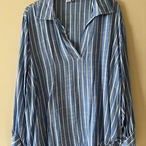 Blue Striped Women's Blouse